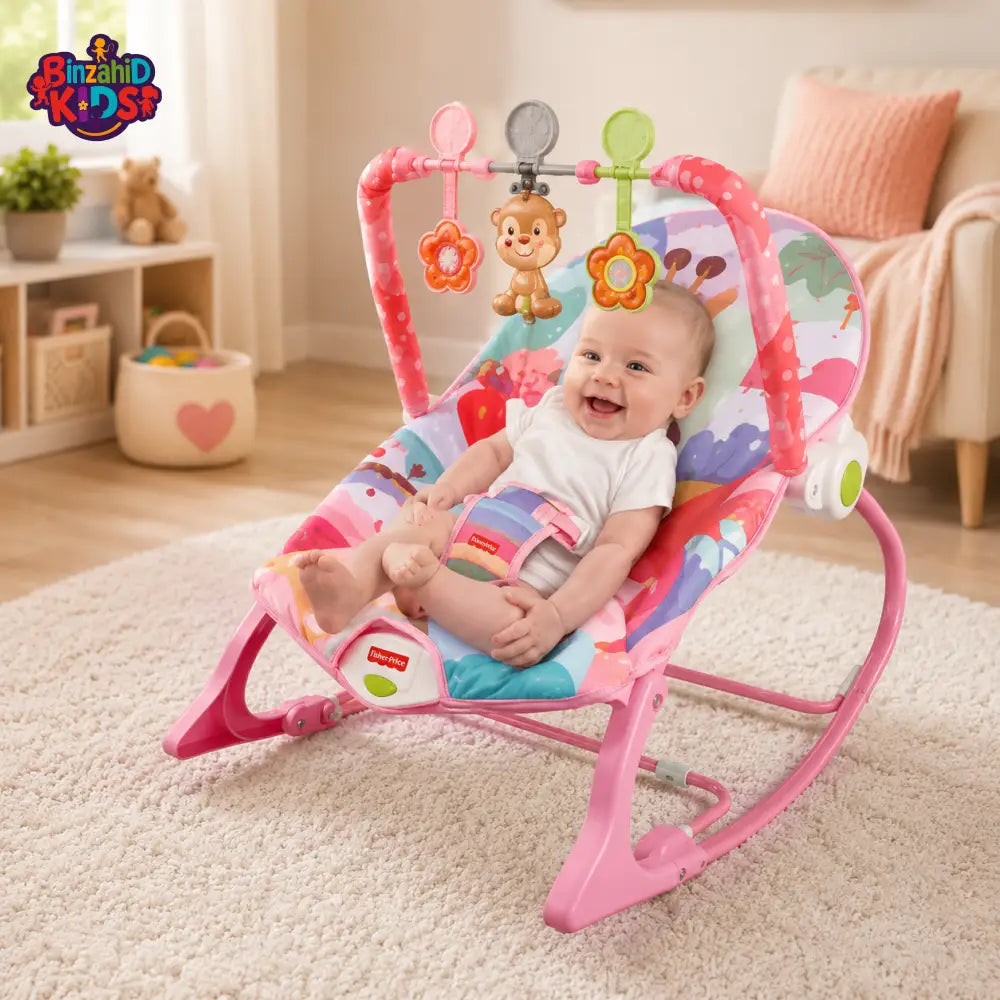 FISHER PRICE BABY ROCKER & INFANT BOUNCER SEAT - PINK