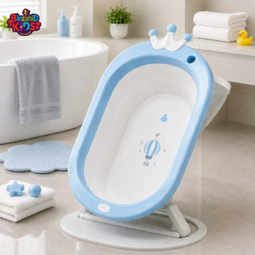 FOLDABLE BABY BATH TUB WITH STAND - BLUE