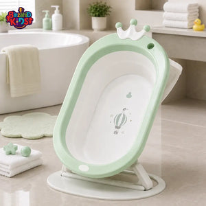 FOLDABLE BABY BATH TUB WITH STAND - GREEN