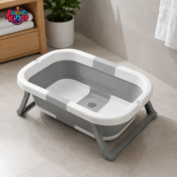 FOLDABLE BABY BATH TUB WITH STAND LEGS - GREY