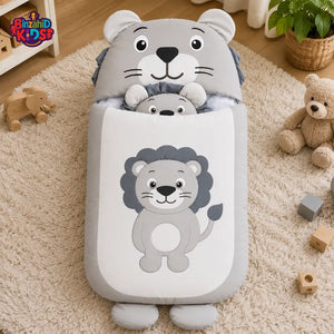 HAPPIMUMS CHARACTER CUDDLY CARRY NEST WITH PILLOW - CHARCOAL LION