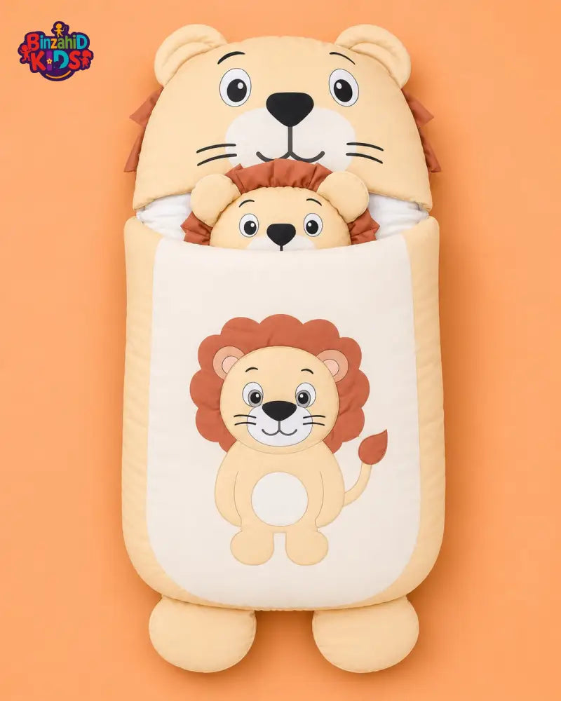 HAPPIMUMS CHARACTER CUDDLY CARRY NEST WITH PILLOW - CREAM LION