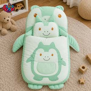 HAPPIMUMS CHARACTER CUDDLY CARRY NEST WITH PILLOW - GREEN RHINO