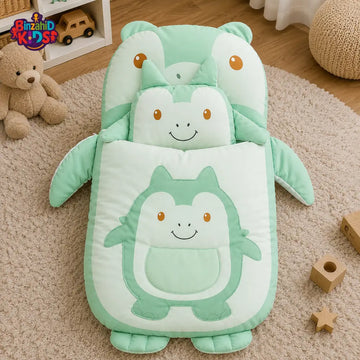 HAPPIMUMS CHARACTER CUDDLY CARRY NEST WITH PILLOW - GREEN RHINO