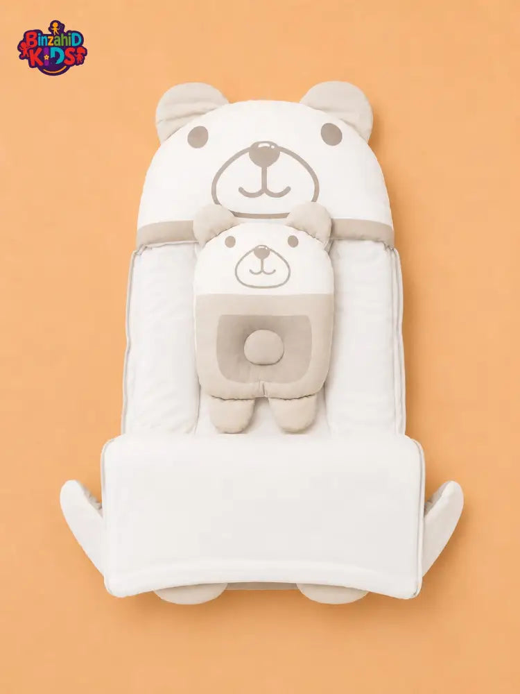 HAPPIMUMS CHARACTER CUDDLY CARRY NEST WITH PILLOW - MINK BEAR