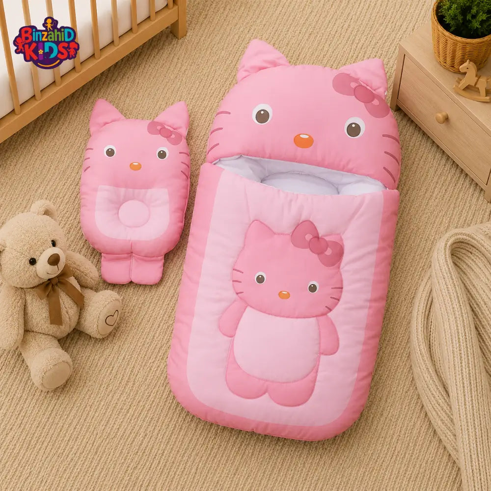 HELLO KITTY BABY SLEEPING BAG & PILLOW SET (PINK)
