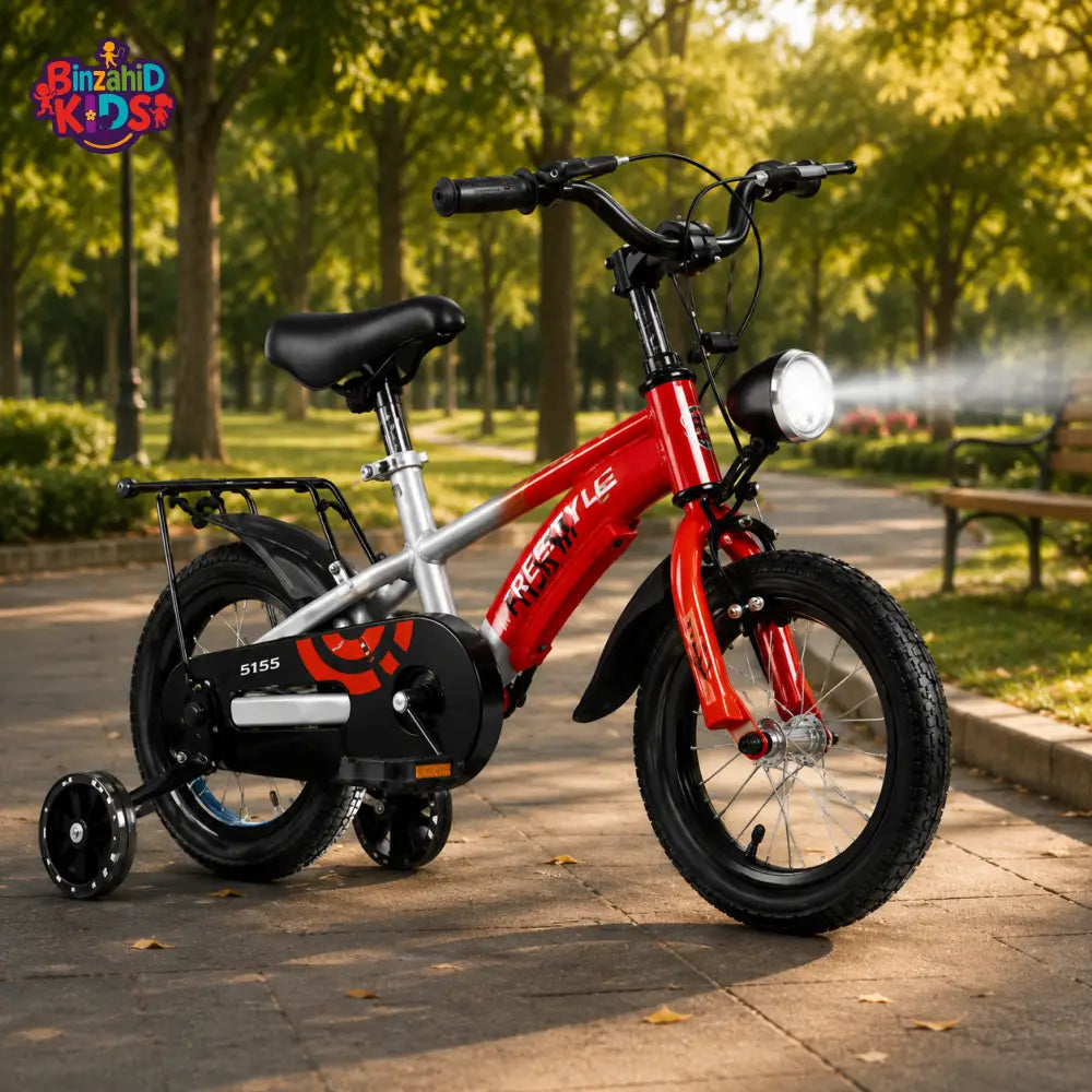 HILAND KIDS BICYCLE WITH TRAINING WHEELS FOR BOYS & GIRLS – RED