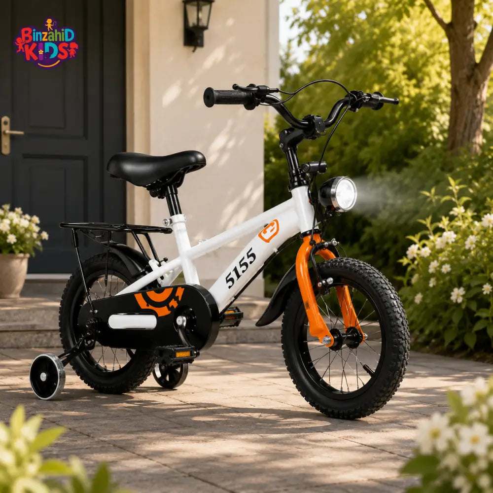 HILAND KIDS BICYCLE WITH TRAINING WHEELS FOR BOYS & GIRLS – WHITE