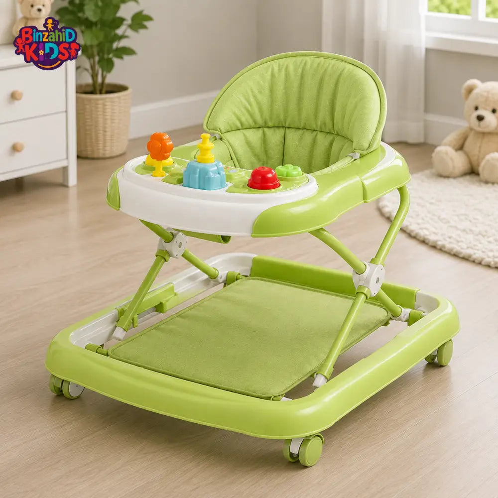 INFANTES BABY WALKER WITH FOOT PAD - GREEN