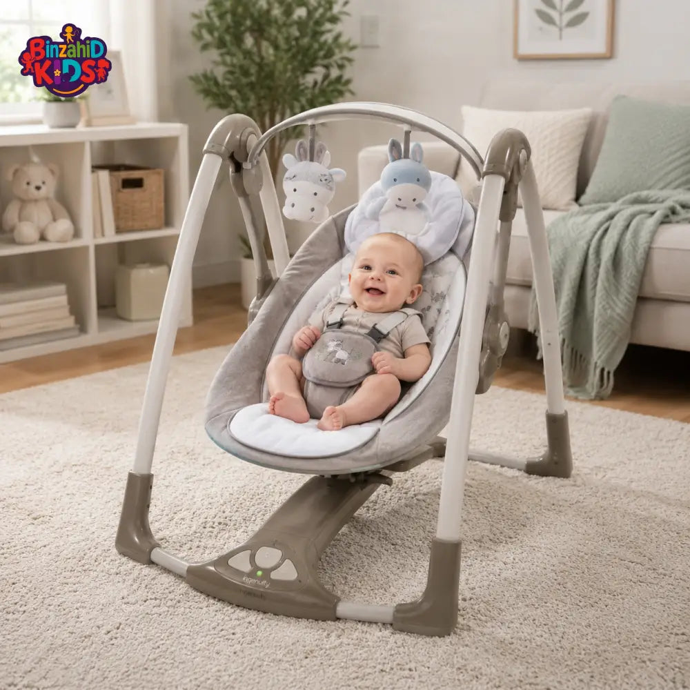 INGENUITY CONVERTME SWING SEAT PORTABLE BABY SWING - LIGHT BROWN
