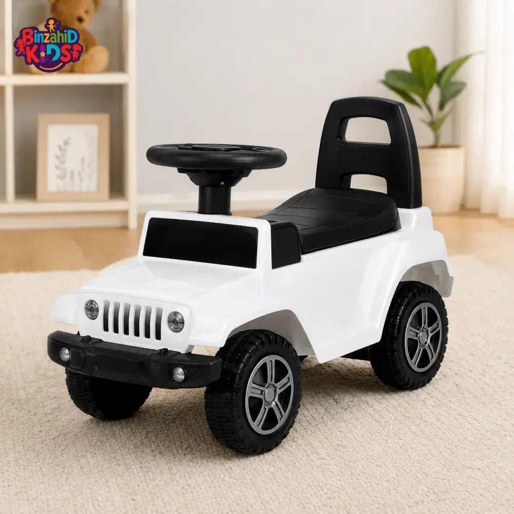 JEEP STYLE KIDS RIDE-ON PUSH CAR - WHITE