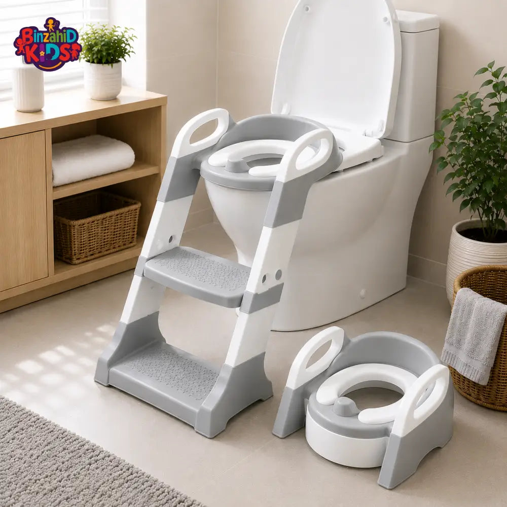 JOYOUS 2 IN 1 TODDLER POTTY TRAINING SEAT - GREY
