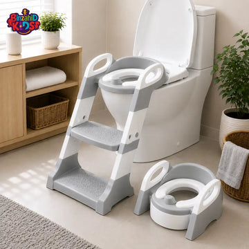 JOYOUS 2 IN 1 TODDLER POTTY TRAINING SEAT - GREY