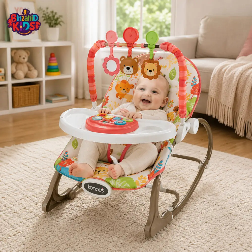 JOYOUS 4-IN-1 NEWBORN TO TODDLER ROCKER - WHITE