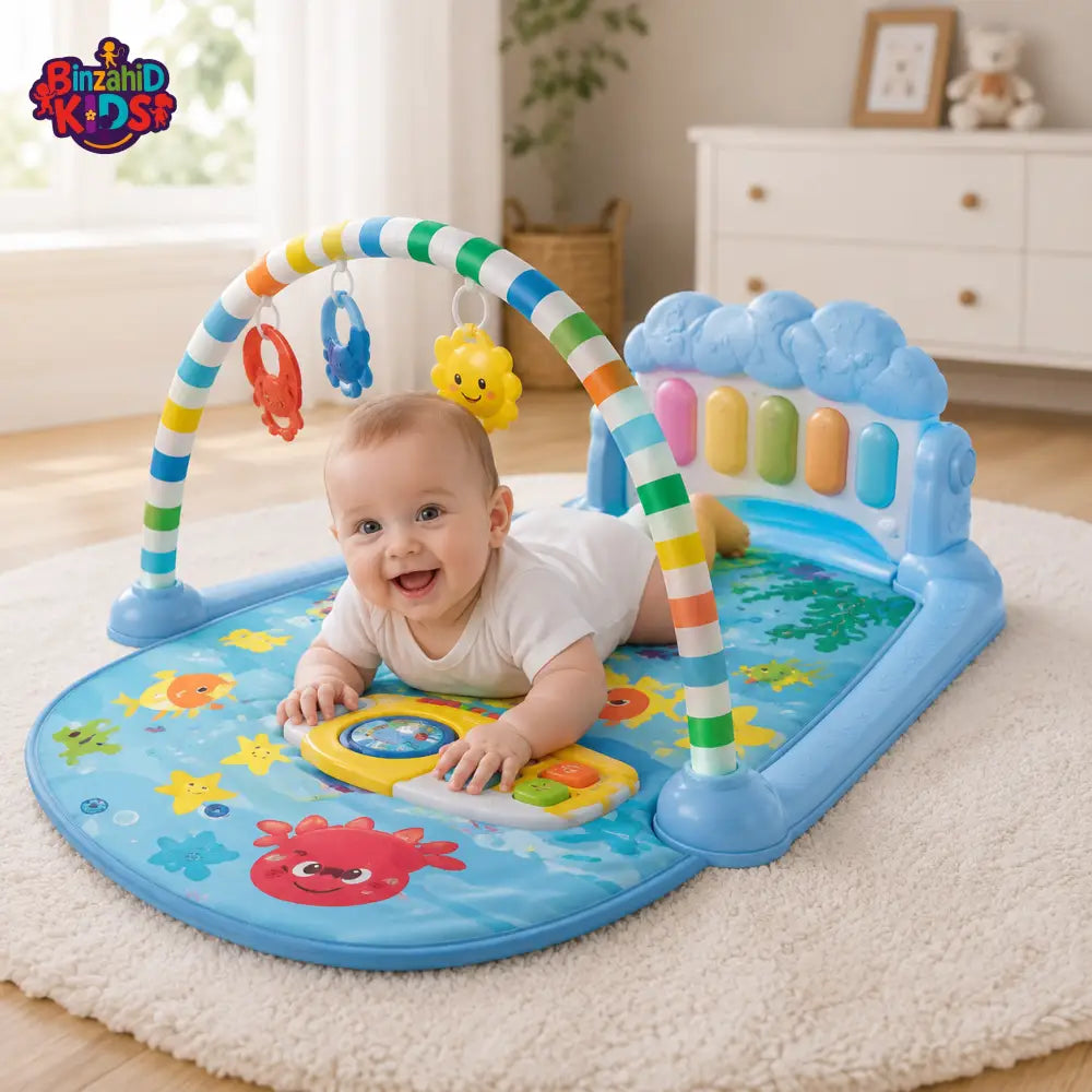 JOYOUS BABY PEDAL PIANO PLAY GYM MAT - LIGHT BLUE