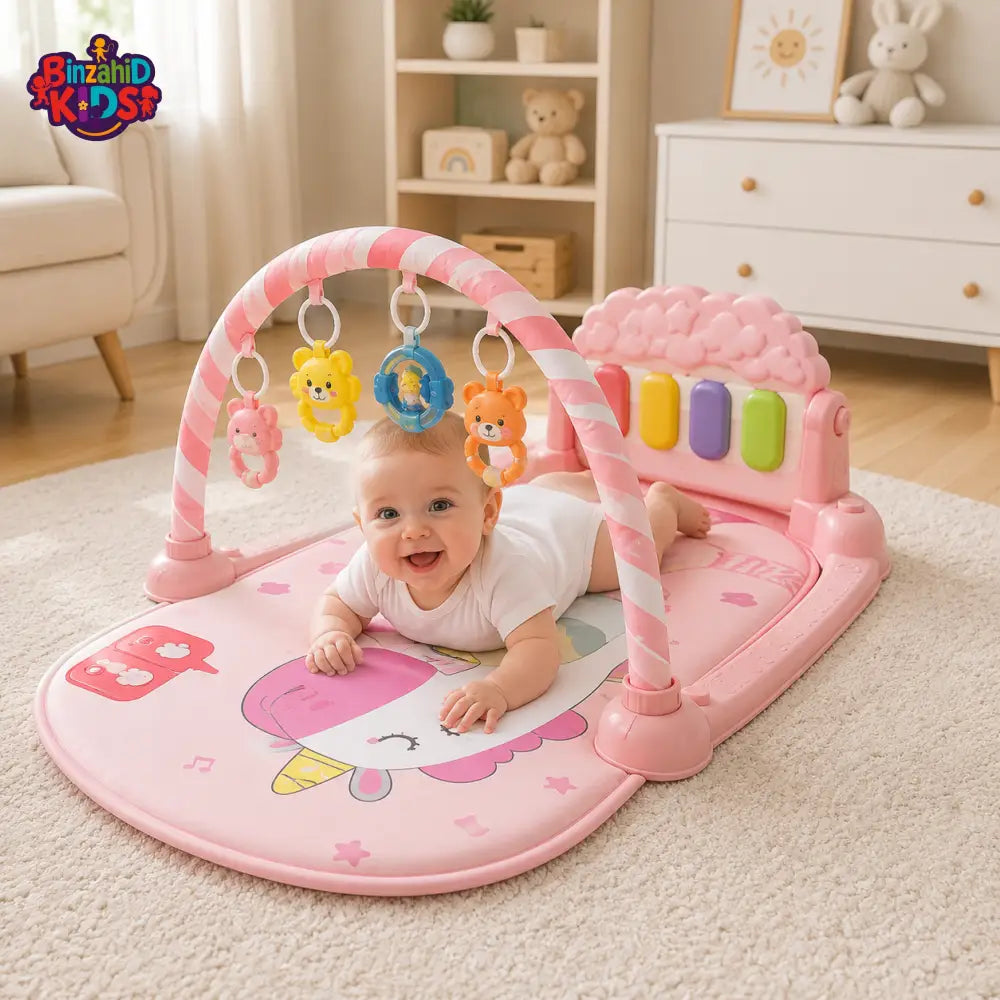 JOYOUS BABY PEDAL PIANO PLAY GYM MAT - PINK