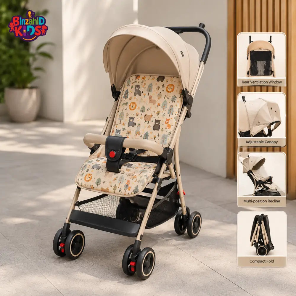 JOYOUS COMPACT BABY STROLLER - BEIGE