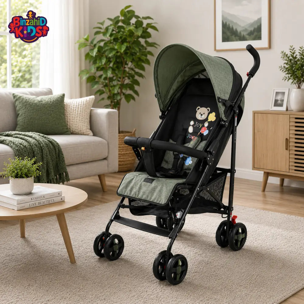 JOYOUS MULTIPOSITION BABY STROLLER WITH HANDLE - GREEN