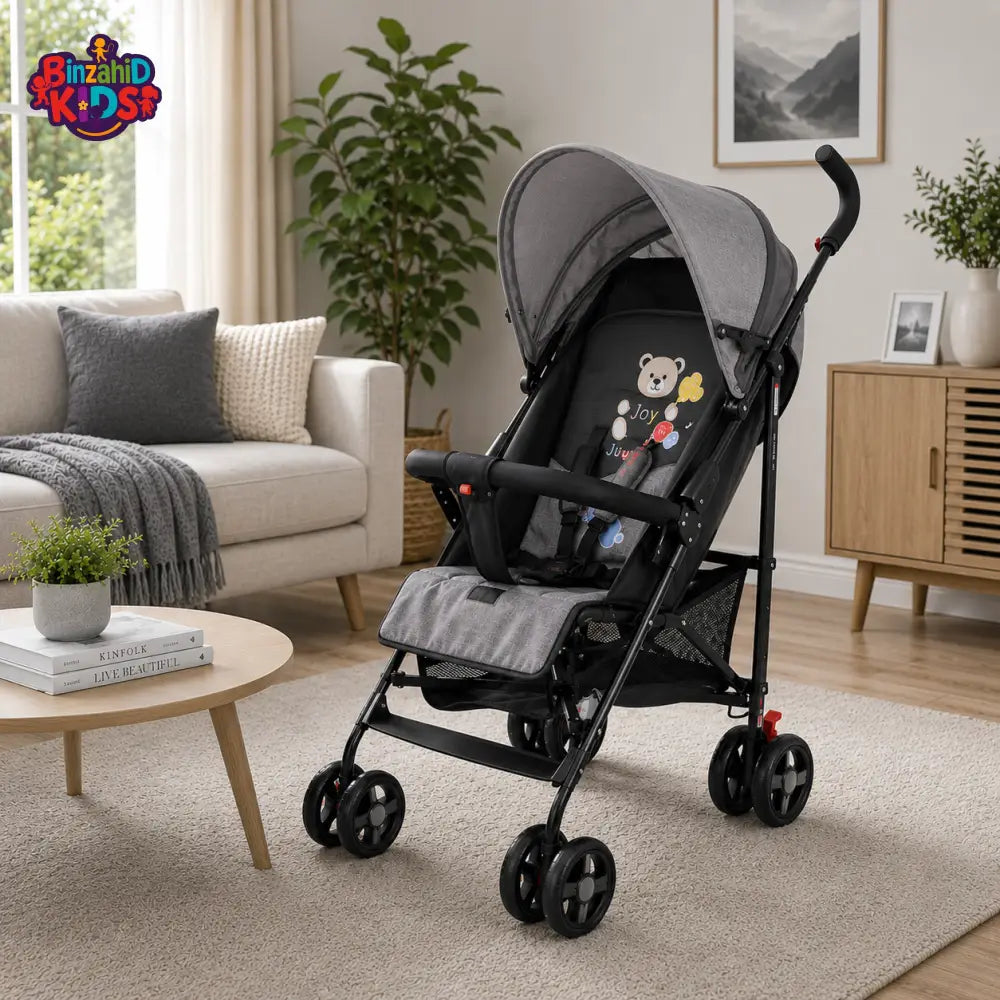 JOYOUS MULTIPOSITION BABY STROLLER WITH HANDLE - GREY