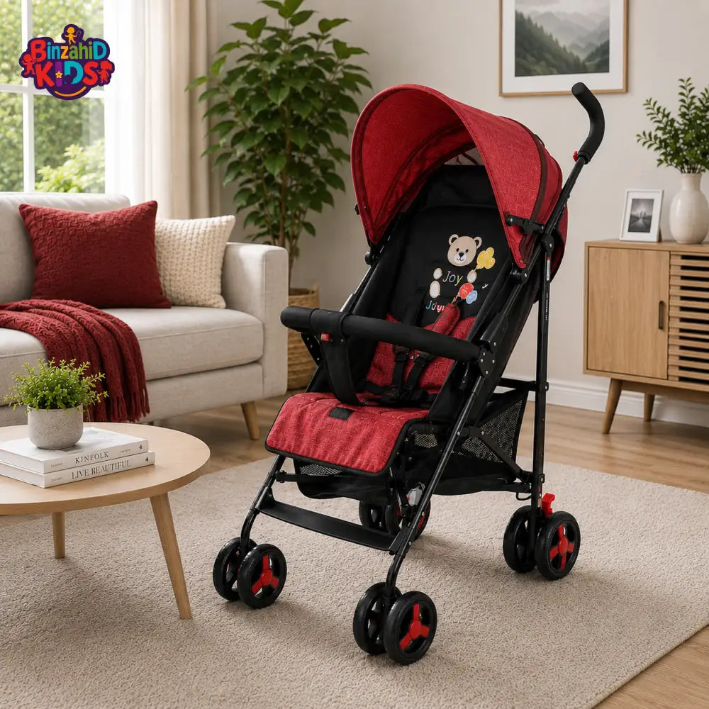 JOYOUS MULTIPOSITION BABY STROLLER WITH HANDLE - RED