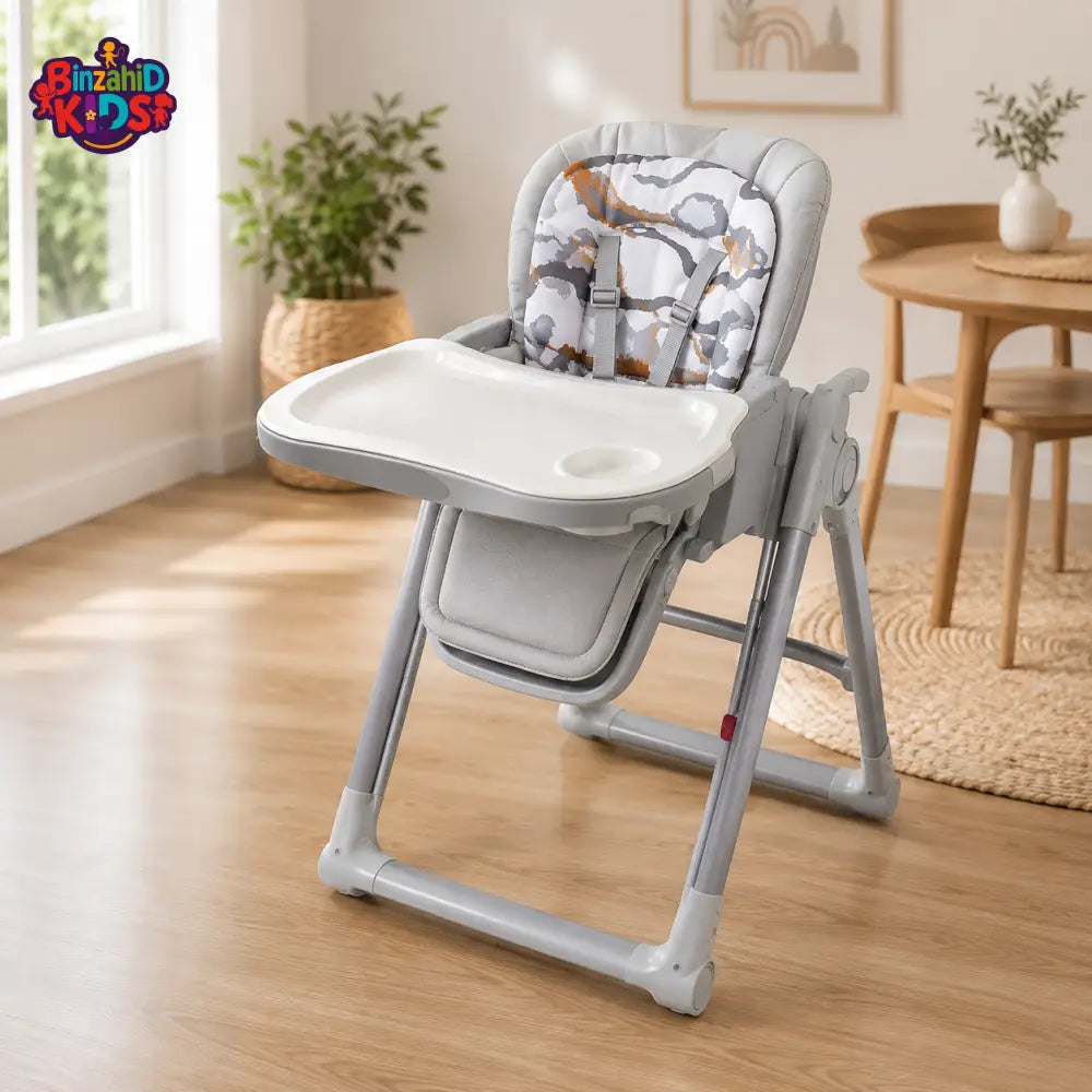 JOYOUS PREMIUM FOLDABLE BABY HIGH CHAIR - GREY