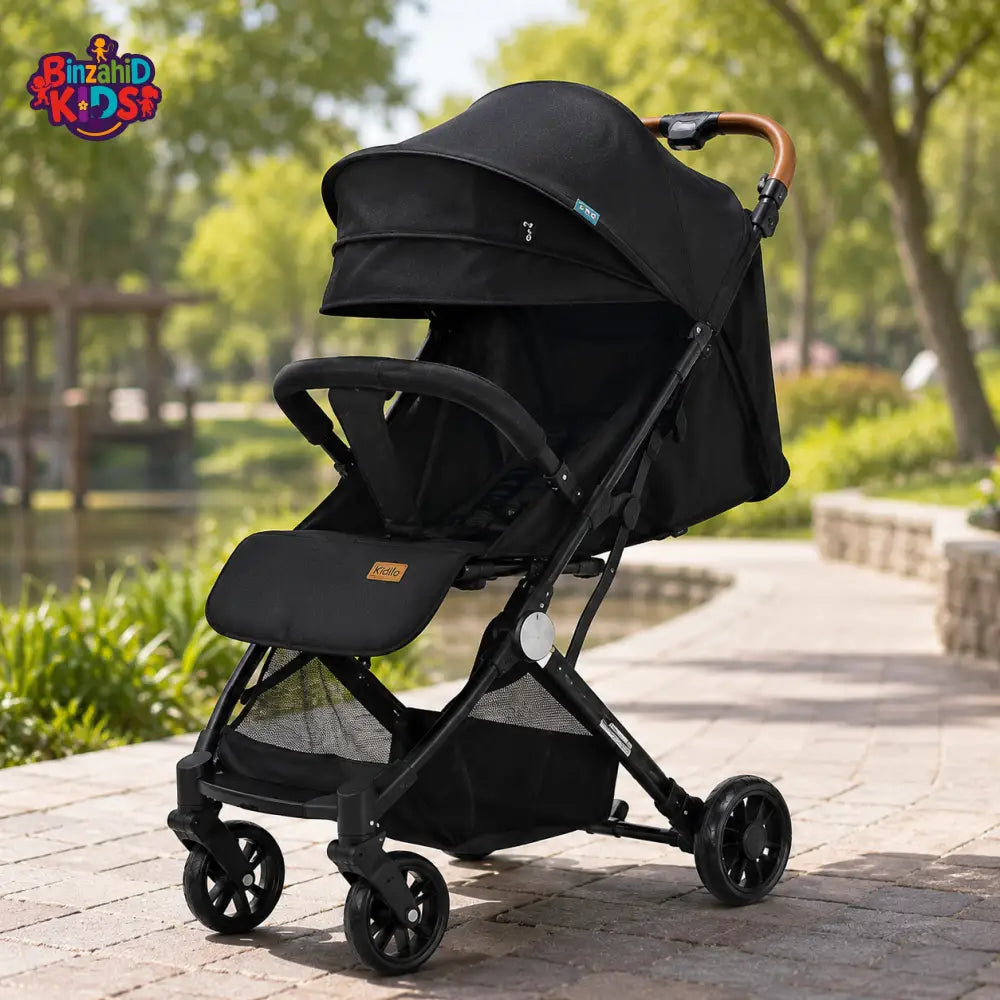 KIDILO LUXURY PORTABLE BABY STROLLER - BLACK