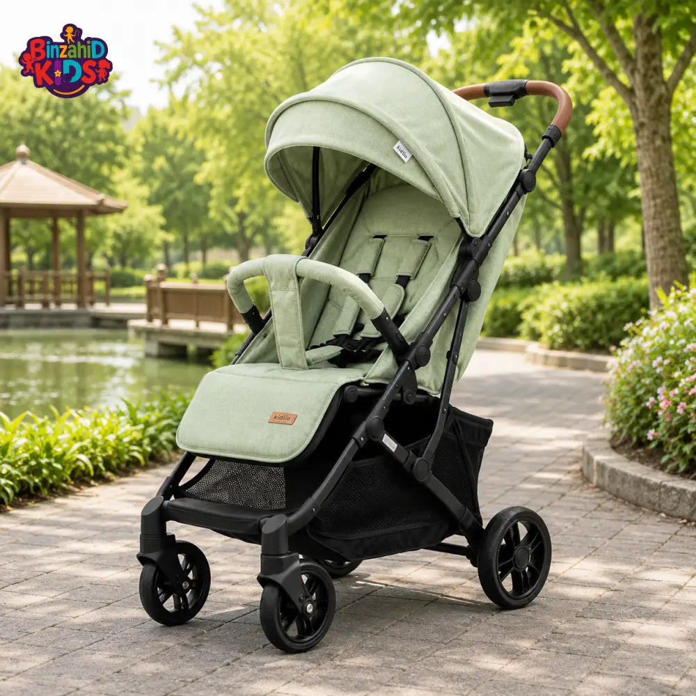 KIDILO ROYAL COMFORT BABY STROLLER - L GREEN