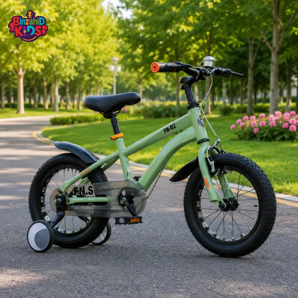 KIDS 12 INCH BICYCLE WITH TRAINING WHEELS – MINT GREEN