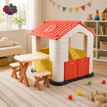 KIDS PLAYHOUSE WITH TABLE AND STOOL SET