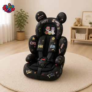KIDS SAFETY BOOSTER CAR SEAT - BLACK