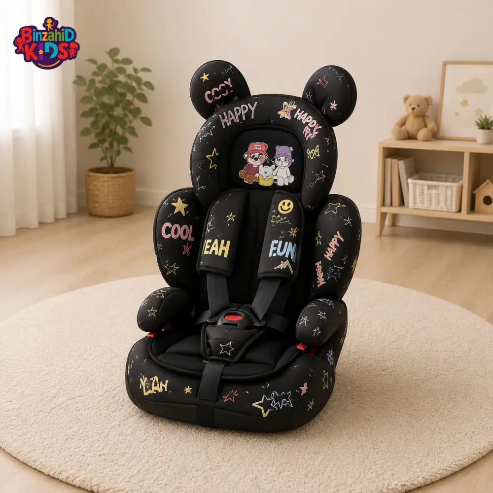 KIDS SAFETY BOOSTER CAR SEAT - BLACK