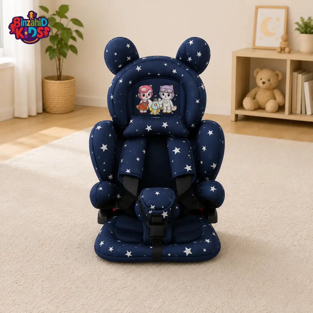 KIDS SAFETY BOOSTER CAR SEAT - NAVY BLUE