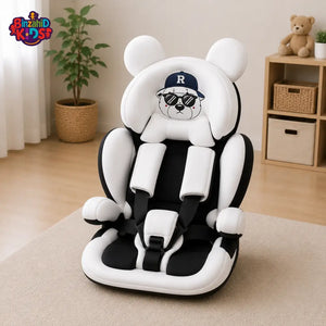 KIDS SAFETY BOOSTER CAR SEAT - WHITE