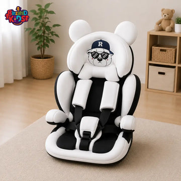 KIDS SAFETY BOOSTER CAR SEAT - WHITE