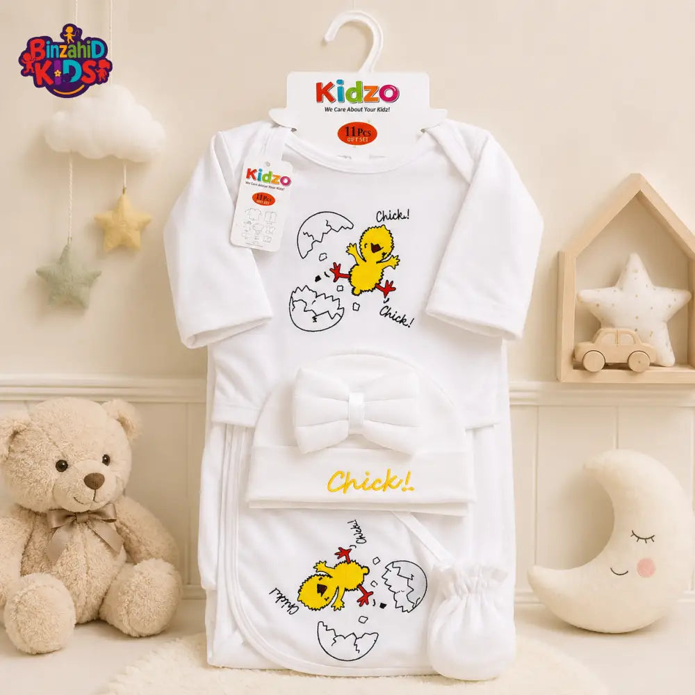 KIDZO 7 PCS NEWBORN BABY GIFT SET – PRINCESS EMBROIDERED DESIGN