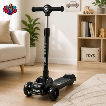 LED WHEEL 3-WHEEL KIDS SMART SCOOTER - BLACK