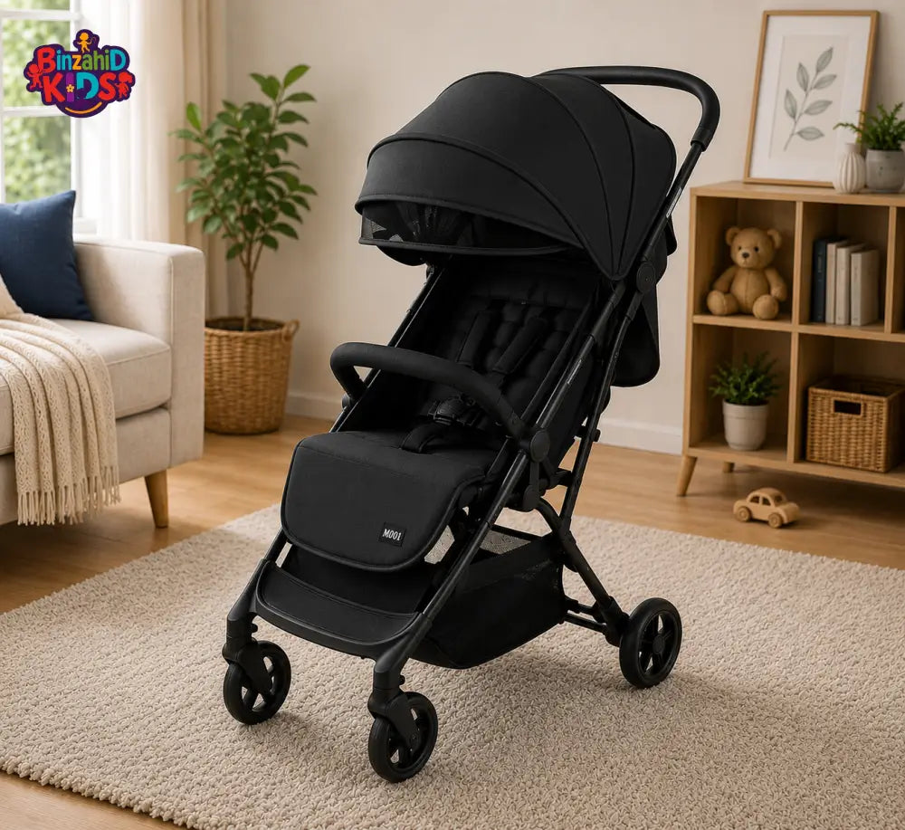LUXURY COMPACT BABY STROLLER - BLACK