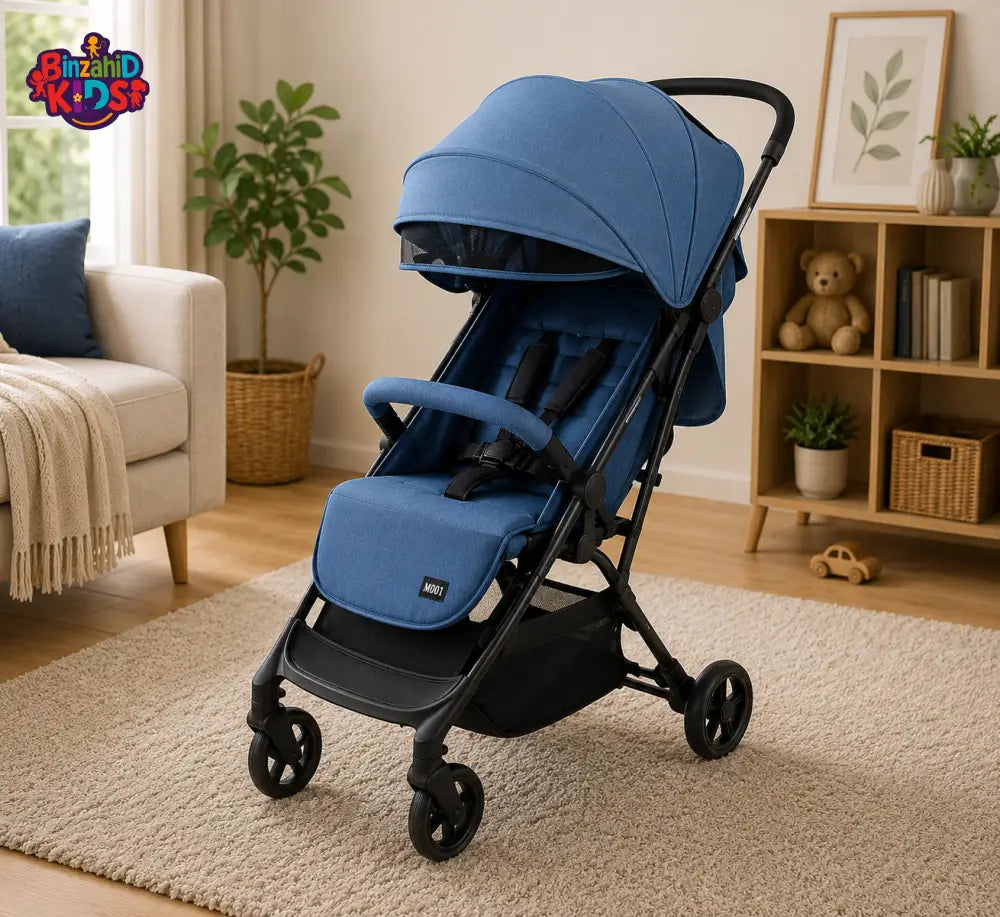LUXURY COMPACT BABY STROLLER - BLUE