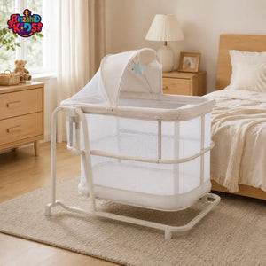 MASTELA 3-IN-1 BEDSIDE BABY BASSINET - WHITE
