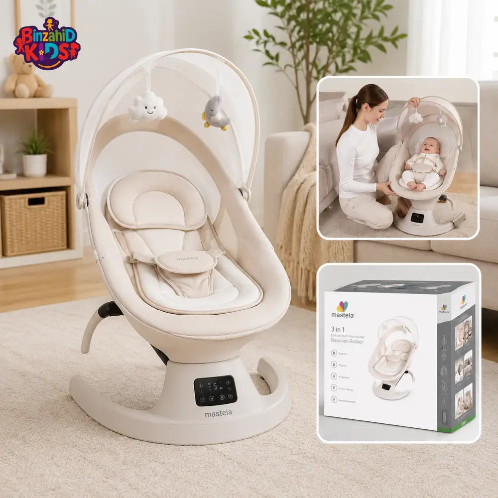 MASTELA 3-IN-1 ELECTRIC BABY BASSINET ROCKER - SKIN