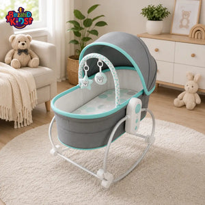 MASTELA 5 IN 1 LUXURY BABY BASSINET & ROCKING CRADLE - GREY