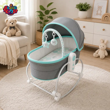 MASTELA 5 IN 1 LUXURY BABY BASSINET & ROCKING CRADLE - GREY