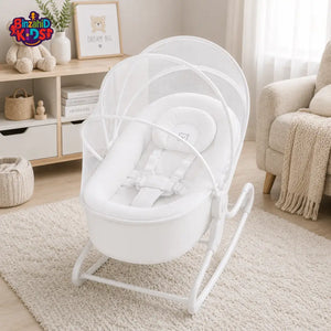 MASTELA BABY ROCKER WITH MOSQUITO NET - WHITE