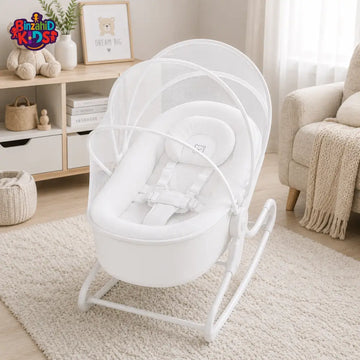 MASTELA BABY ROCKER WITH MOSQUITO NET - WHITE