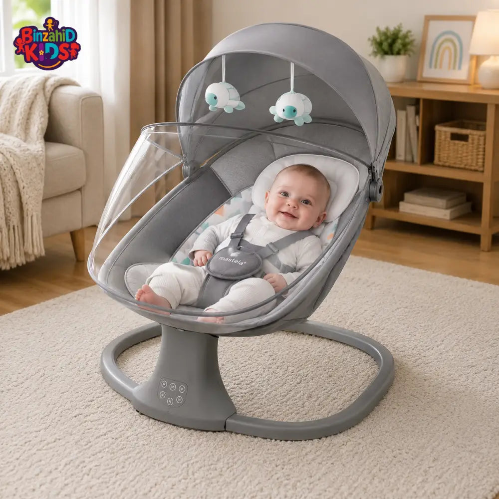 MASTELA ELECTRIC BABY ROCKER WITH MOSQUITO NET - WHITE