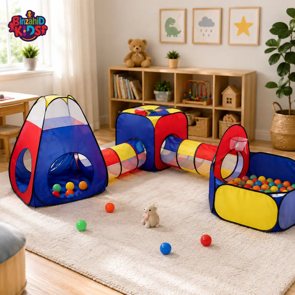 MULTI-SECTION KIDS PLAY TENT WITH TUNNELS