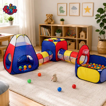 MULTI-SECTION KIDS PLAY TENT WITH TUNNELS
