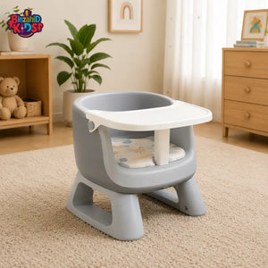 MULTIFUNCTIONAL BABY FEEDING CHAIR WITH TRAY FOR TODDLERS - GREY