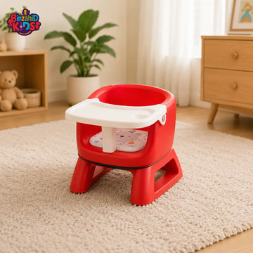 MULTIFUNCTIONAL BABY FEEDING CHAIR WITH TRAY FOR TODDLERS - RED