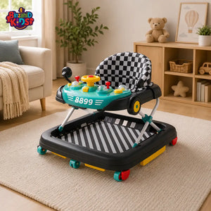 MULTIFUNCTIONAL BABY WALKER WITH FOOT MAT - RED